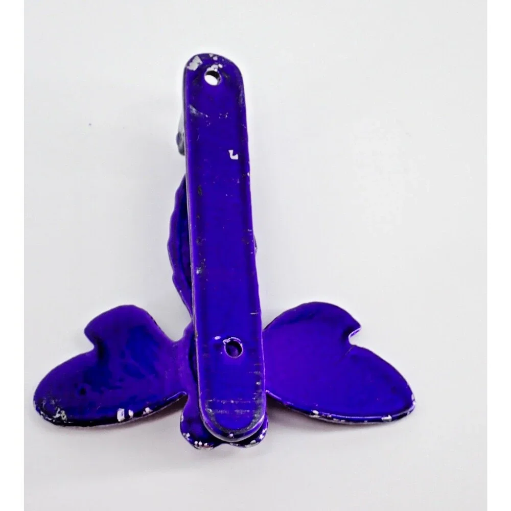 Vintage Rustic Cast Iron Deep Purple Dragonfly Door Knocker Colorful 5.5” X 5.5